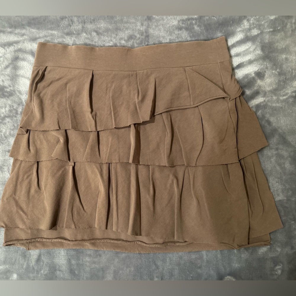 Loft Small Skirt Women's /Brown /Pull On layered Mini Boho / Retail $69 - Picture 1 of 4